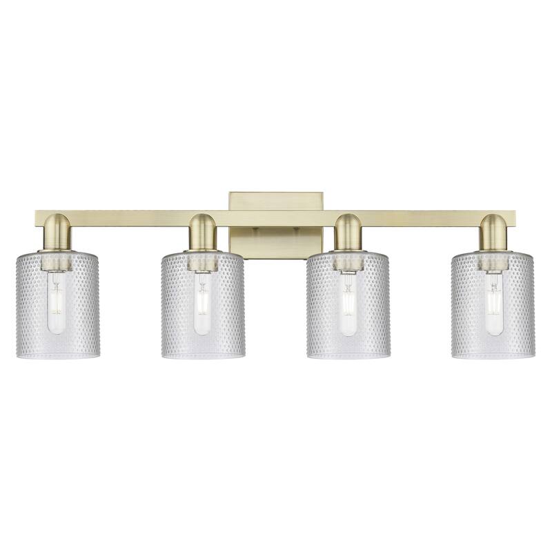 Innovations Lighting Endless Possibilities Arcadia - Cobbleskill - 4 Light 32" Bath Vanity Light - Antique Brass/Clear