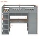 preview thumbnail 3 of 8, Multi-Functional Design Twin Size Loft Bed with Built-In Desk, Wardrobes, Left-Side Storage, 4 Drawers and 4 Shelves, Grey