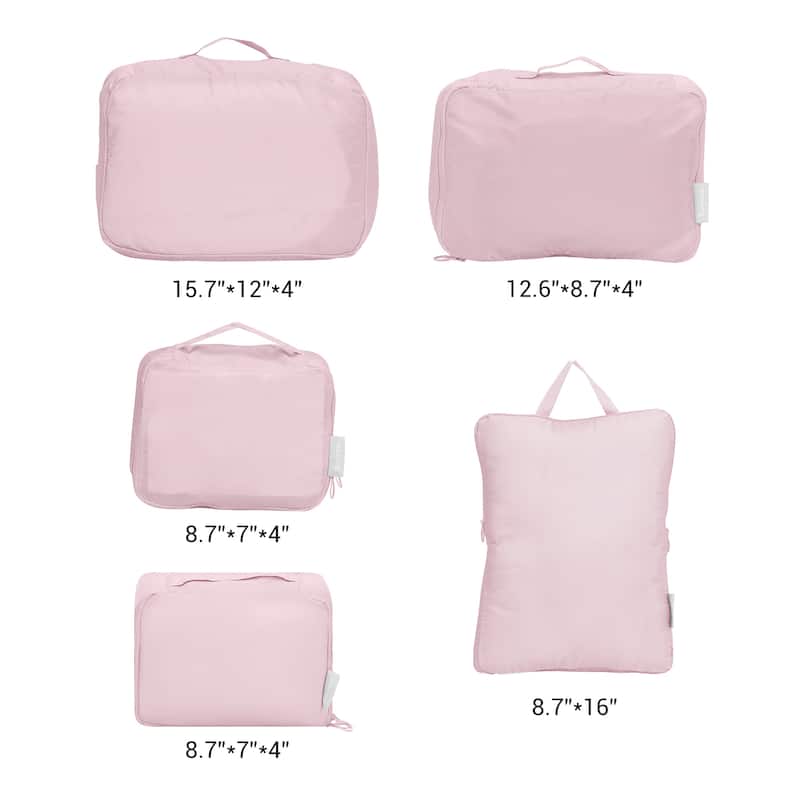 6 Set Travel Bag for Storage,Lightweight Travel Essentials,Travel Accessories for Travel Toiletry Bag Sets 15.5*12*4in - Pink