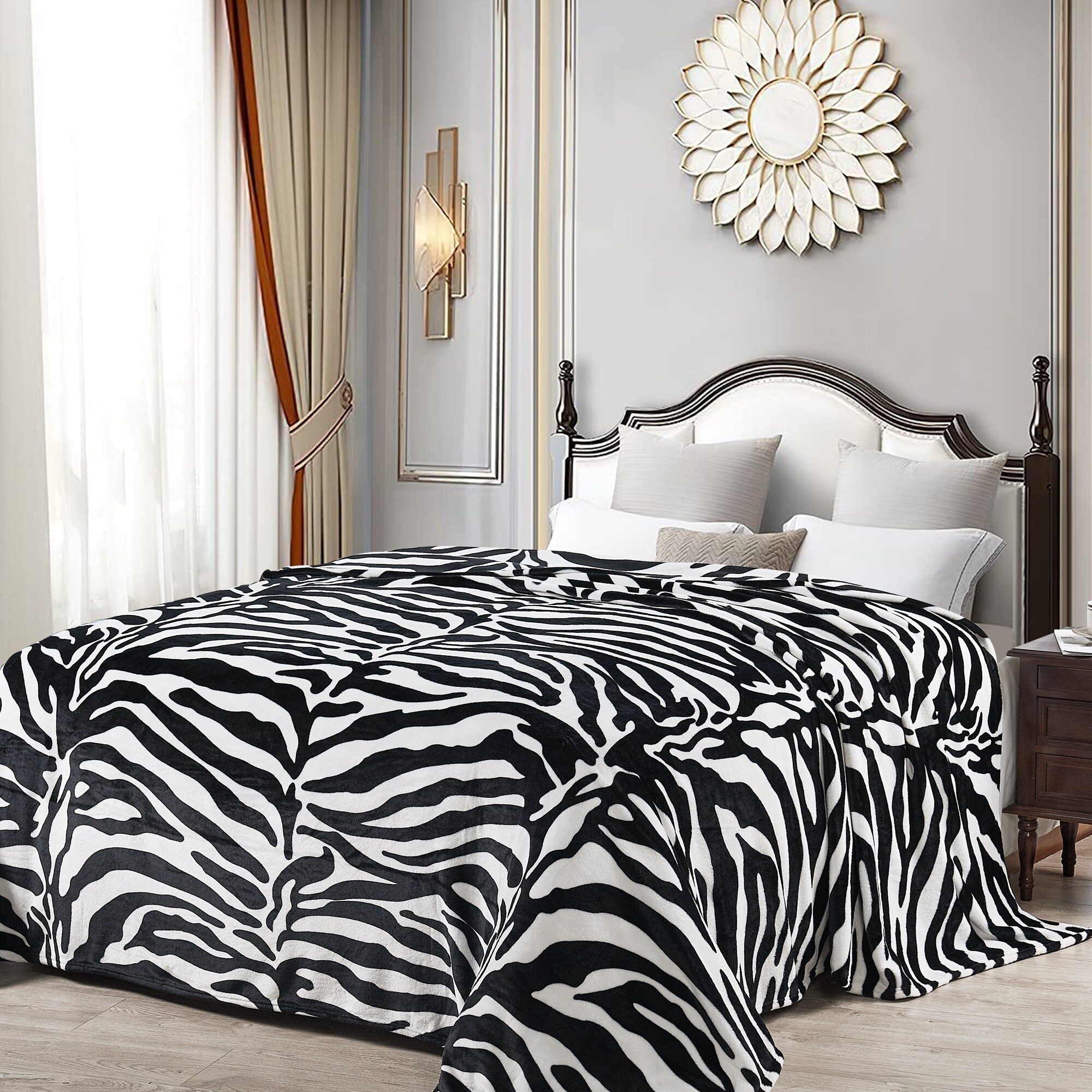 Boon Lightweight Printed Safari Animal Flannel Fleece Blanket