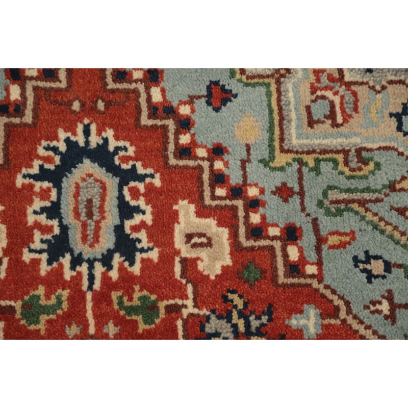Hand Knotted Oriental 100% Wool Carpet Traditional Medallion Oranges & Rust Heriz (serapi) Area Rug - 5' 1'' X 3' 0''