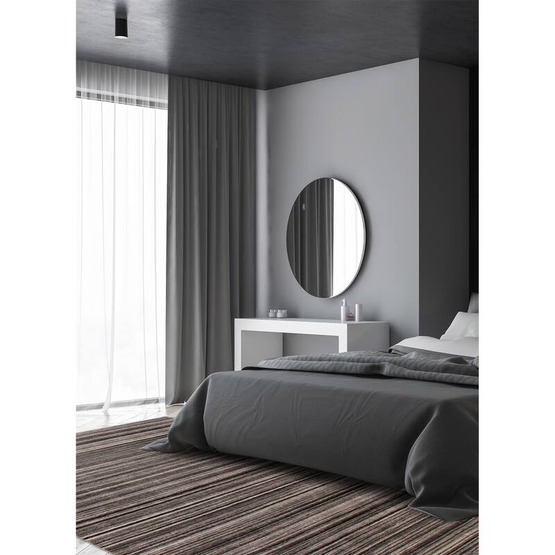 ECARPETGALLERY Hand Loomed Kashkuli Gabbeh Dark Grey Wool Rug - 5'7 x 7'10