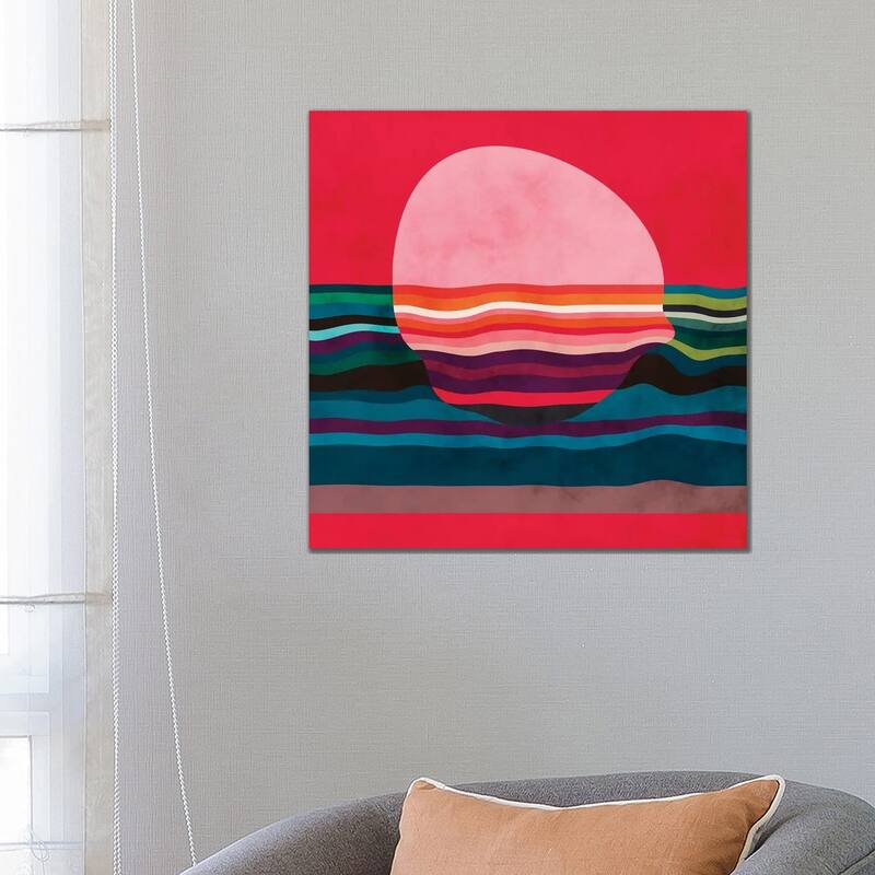 iCanvas "Pink Liquid Sun" by Ana Rut Bre Canvas Print - 26x26x1.5
