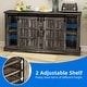 preview thumbnail 17 of 32, Farmhouse Sideboard Buffet Cabinet with Storage-Sliding Barn Doors and 4 Drawers