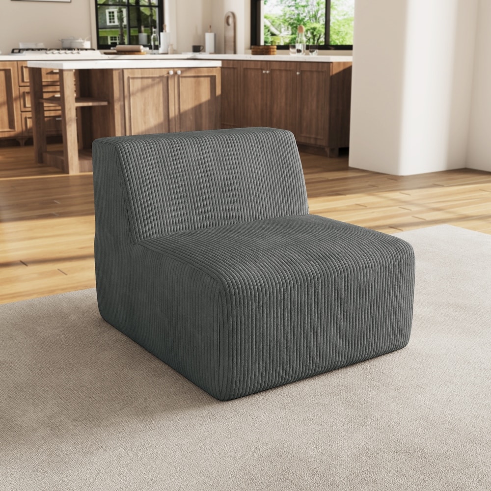 Modern 34" W Upholstered No Assembly Required Armless Accent Chair