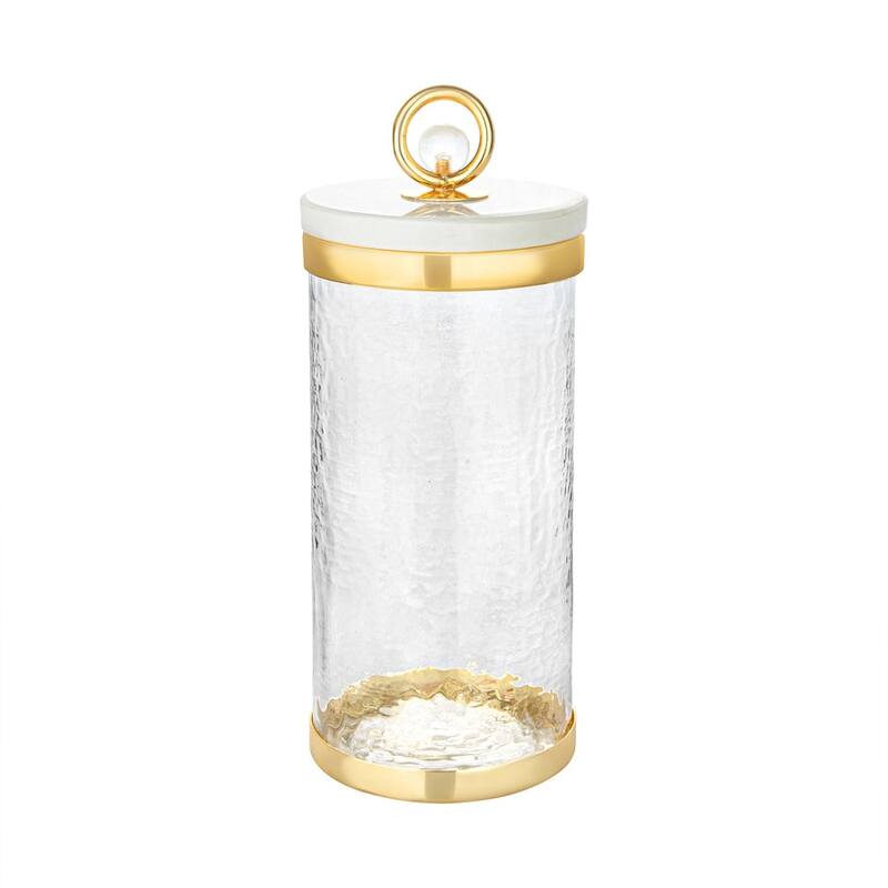 Canister with Marble Lid and Clear Ball Knob (3 Size Options)