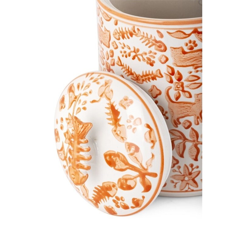 Shop 9 75 Orange And White Cat Treat Hand Painted Bottle