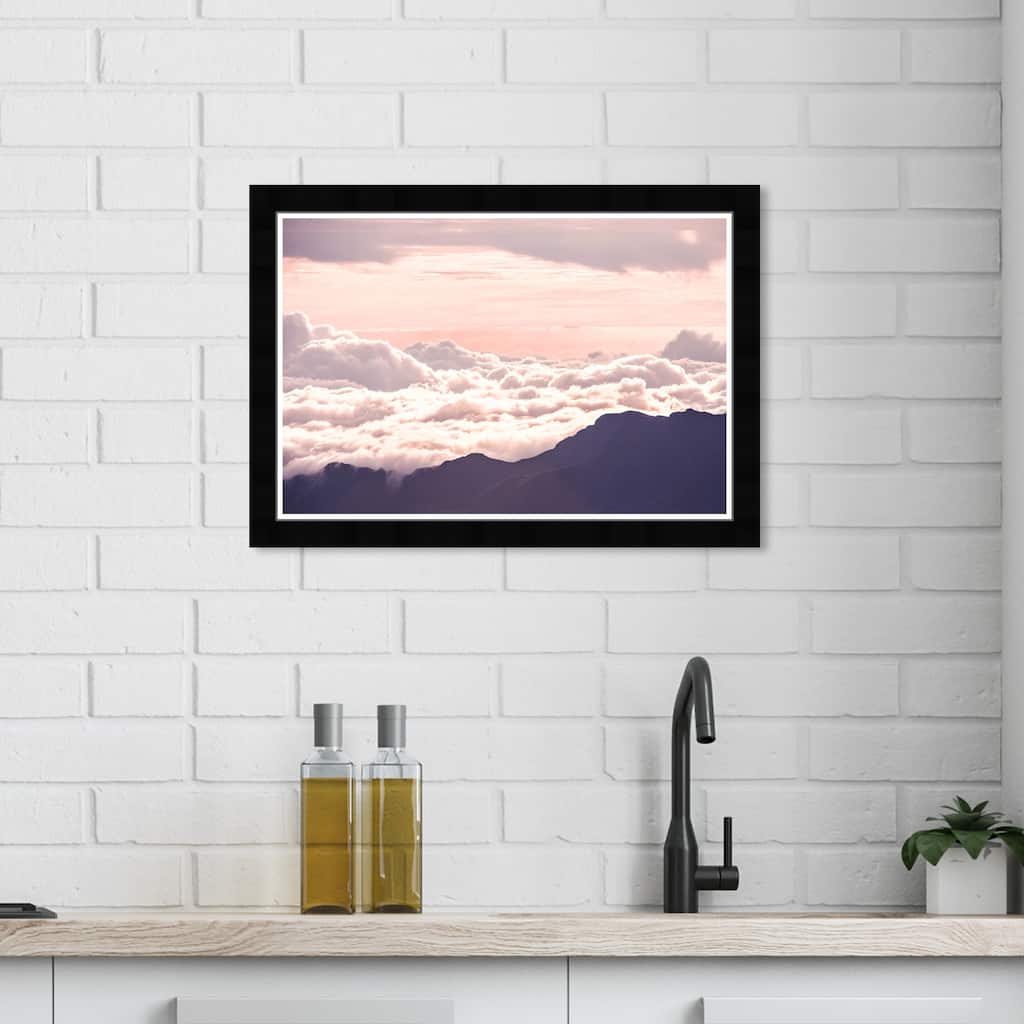 Wynwood Studio Prints Nature and Landscape Over the Hillside Pink and Modern & Contemporary Wall Art Canvas Print