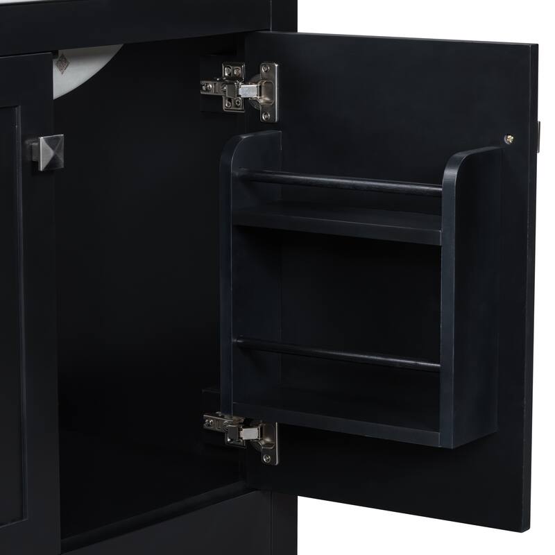 Single Sink Vanity for Bathroom Freestanding Storage Cabine with Double Door Organizers, Divided Drawer and Soft-Close Doors