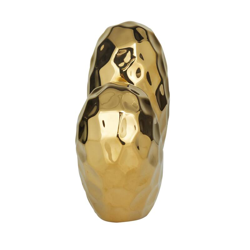 Gold, Black, Silver or White Porcelain Ceramic Dimensional Angled Origami Inspired Heart Decorative Sculpture