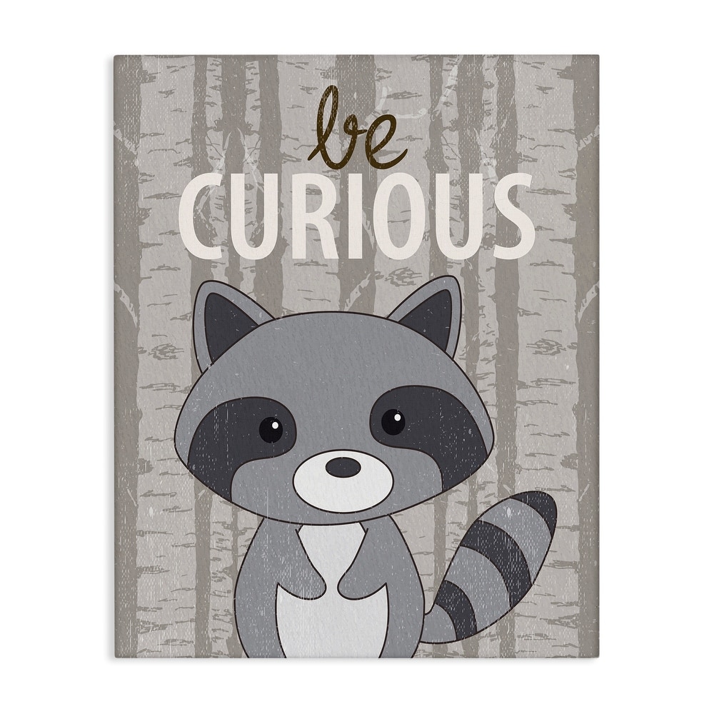 Stupell Be Curious Woodland Raccoon Canvas Wall Art Design By Kim Allen