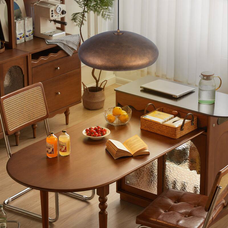 Industrial 1-Light Metal Dome Pendant Light for Kitchen Island, Dining Room