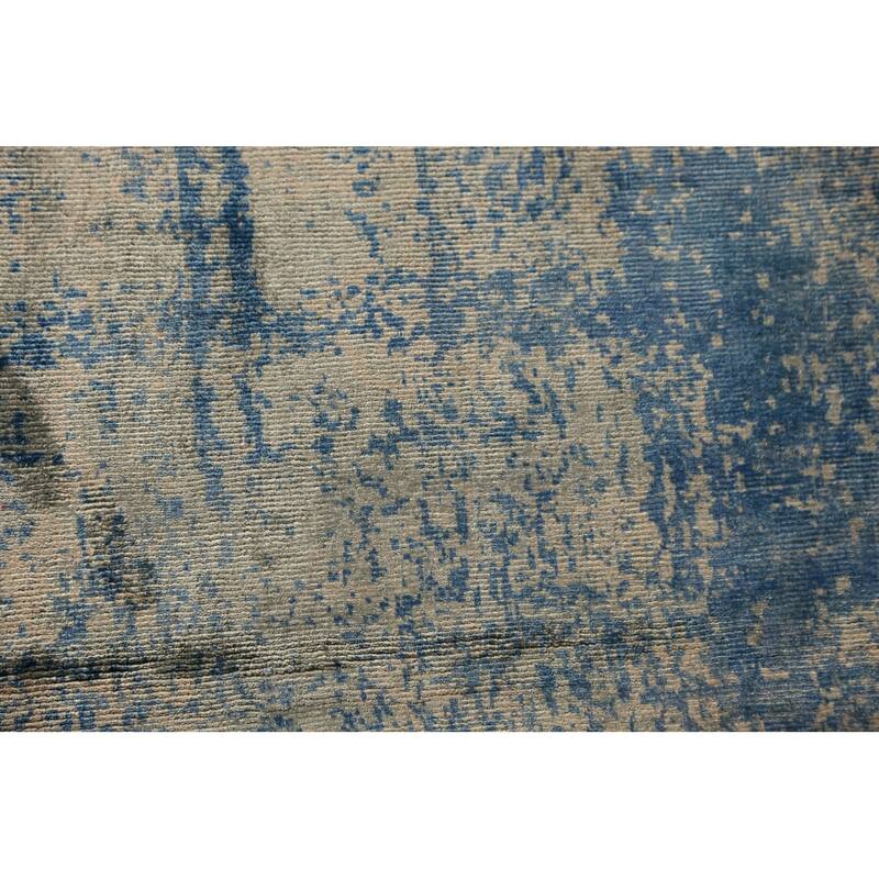 Contemporary Abstract Indian Rug Hand-Knotted Multi-Color Wool Carpet - 5'7"x 7'10"