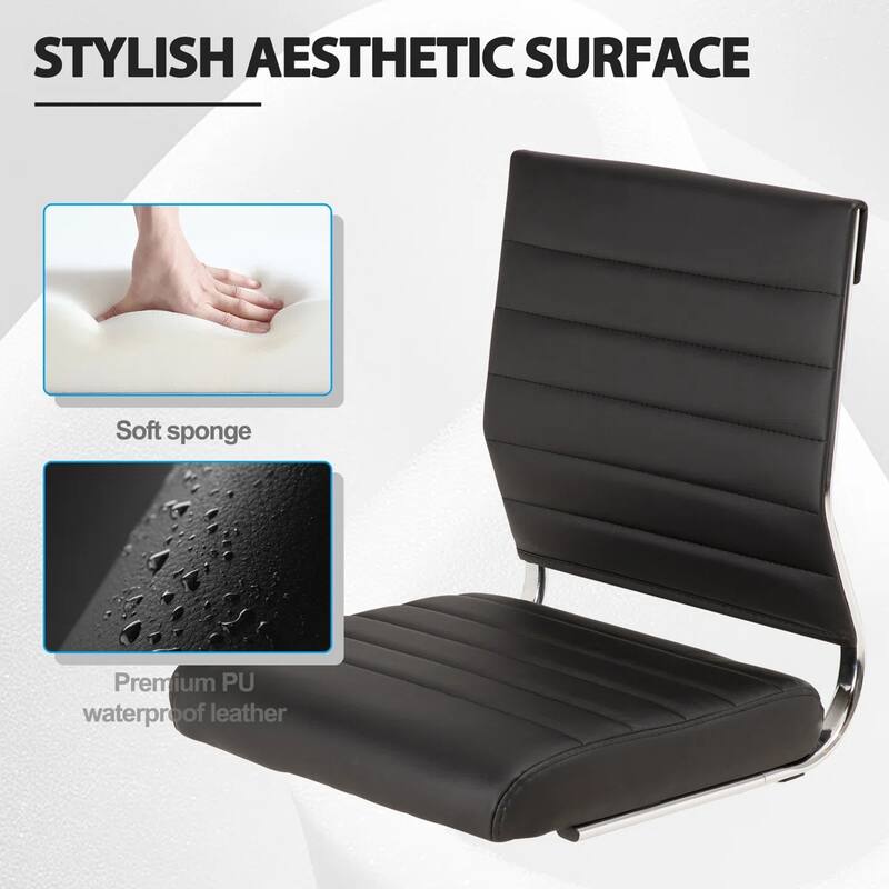 Armless Ergonomic Office Chair Modern Swivel Chair for Home & Office