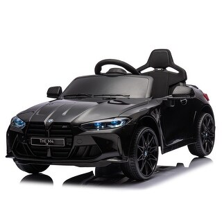 12V Licensed BMW M4 Ride-On Car for Kids with Remote Control, Adjustable Speed, Music, Bluetooth, and Portable Handle