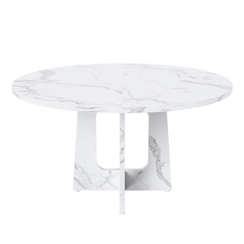 47.24" Farmhouse MDF Circle Round Dining Table