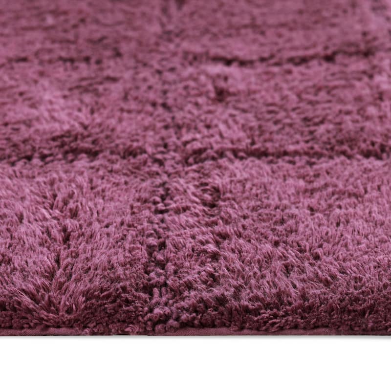 Superior Cotton Checkered 2-piece Non-skid Bath Rug Set