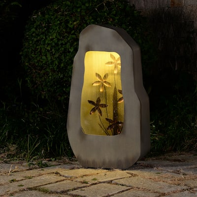 LED Lighted Outdoor Garden Water Fountain - 38.5" - Warm White