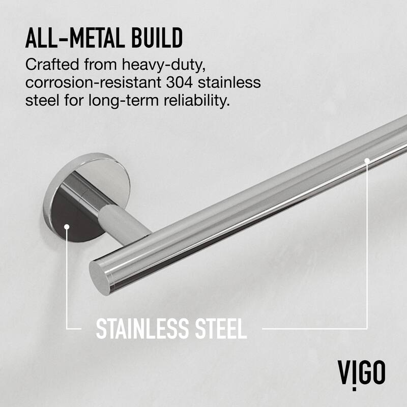 VIGO Elan 4-Piece Bathroom Hardware Accessory Set with 24 in. Towel Bar, Toilet Paper Holder, Hand Towel Holder, Hook