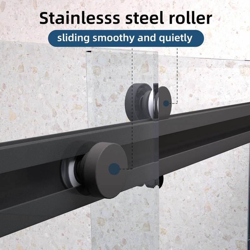 Advanced Sliding Shower Door with Soft Close and Premium Components for Enhanced Bathroom Experience