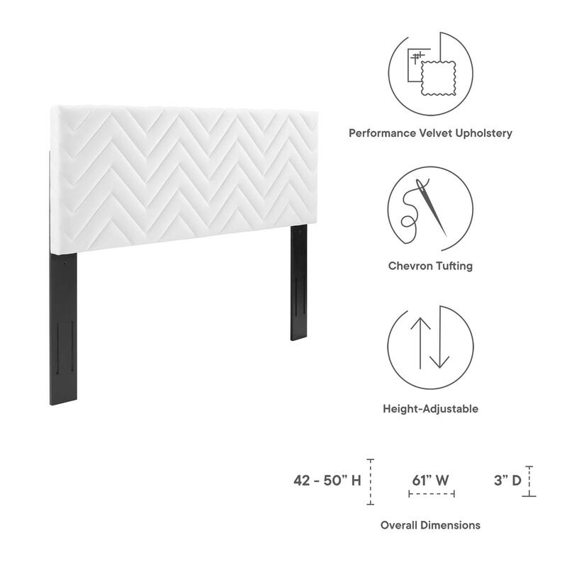 Mercy Chevron Tufted Performance Velvet Full/Queen Headboard