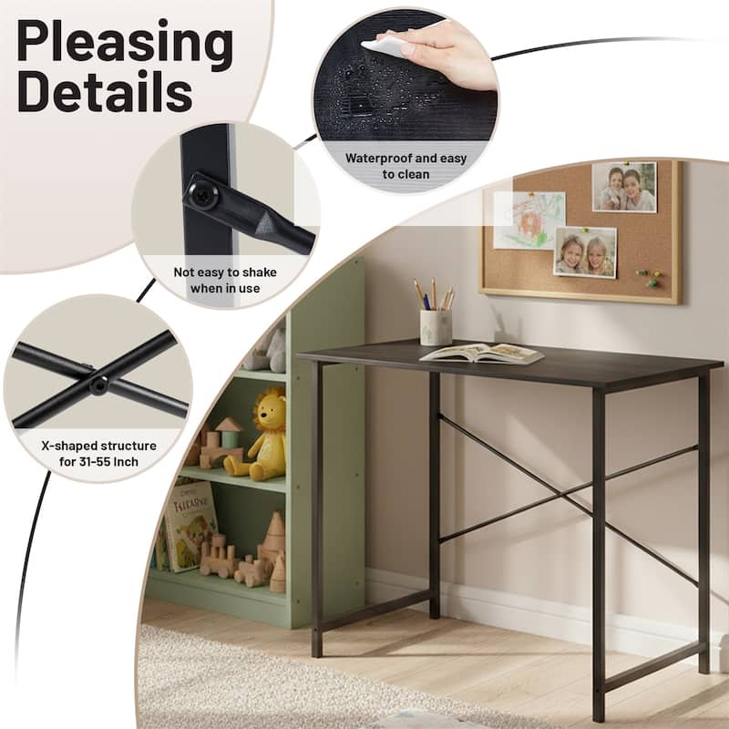 Computer Office Desk 31 Inch Kids Student Study Writing Work, Modern Simple Home Bedroom PC Table