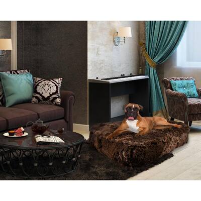 Bessie and Barnie Grizzly Bear Ultra Plush Faux Fur Luxury Shag Durable Sicilian Rectangle Pet/Dog Bed
