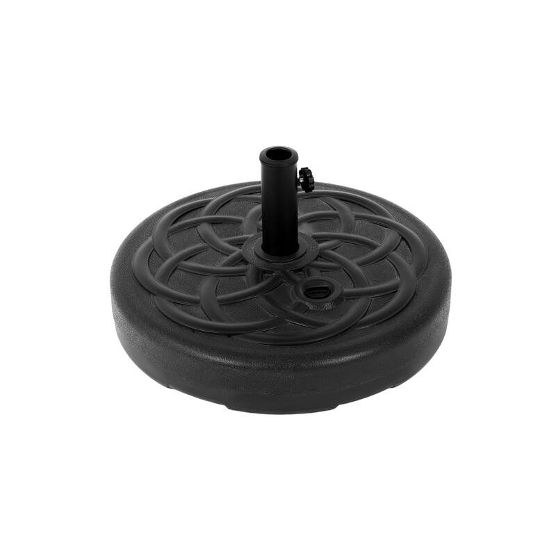 Anmytek Round Patio Umbrella Base with Fillable Port Adjustable Tightening Knob Non Slip Feet for Outdoor Deck Pool Sand