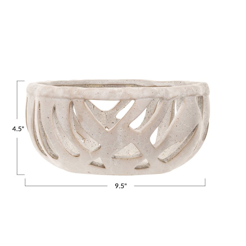Speckled Stoneware Bread Basket with Reactive Glaze - 9.6"L x 9.3"W x 4.5"H - Cream - 9.6"L x 9.3"W x 4.5"H