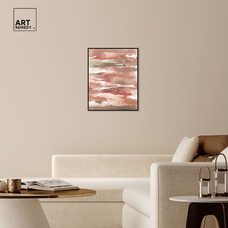 Art Remedy Tone Tinted Powders Framed Boho Abstract 1 Piece Canvas Wall Art