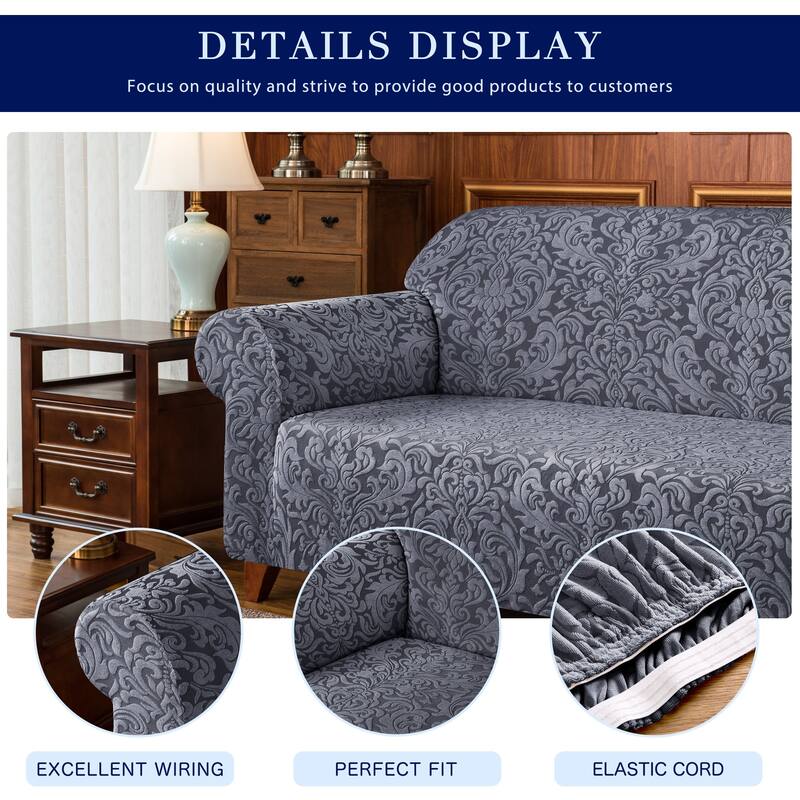 Subrtex 1 Piece Armchair Slipcover Jacquard Damask Spandex Furniture Protector
