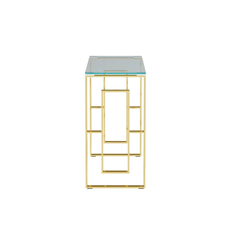 Console Table Stainless Steel Glass