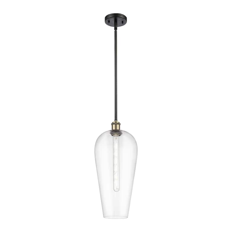 Innovations Lighting Endless Possibilities Ballston - Chelsea - 1 Light 8" Stem Hung Mini Pendant - Clear/Black Antique Brass