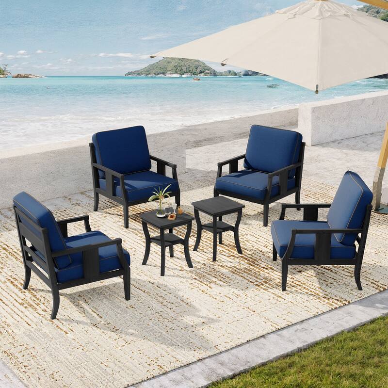 Patio Conversation Sets with Side Table(Set of 6)