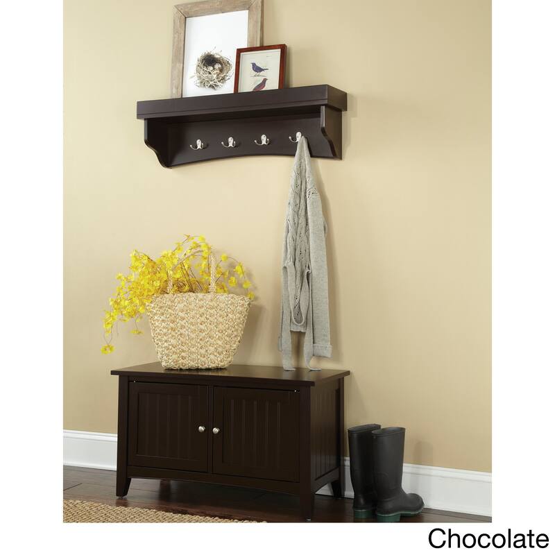 Daintree Tray Shelf Coat Hook and Storage Bench Set