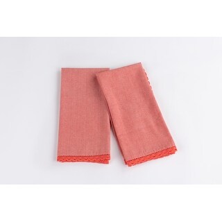 Cottage Home Lace Raspberry Cotton 20 x 28 Inch Tea Towel Two Piece Set ...