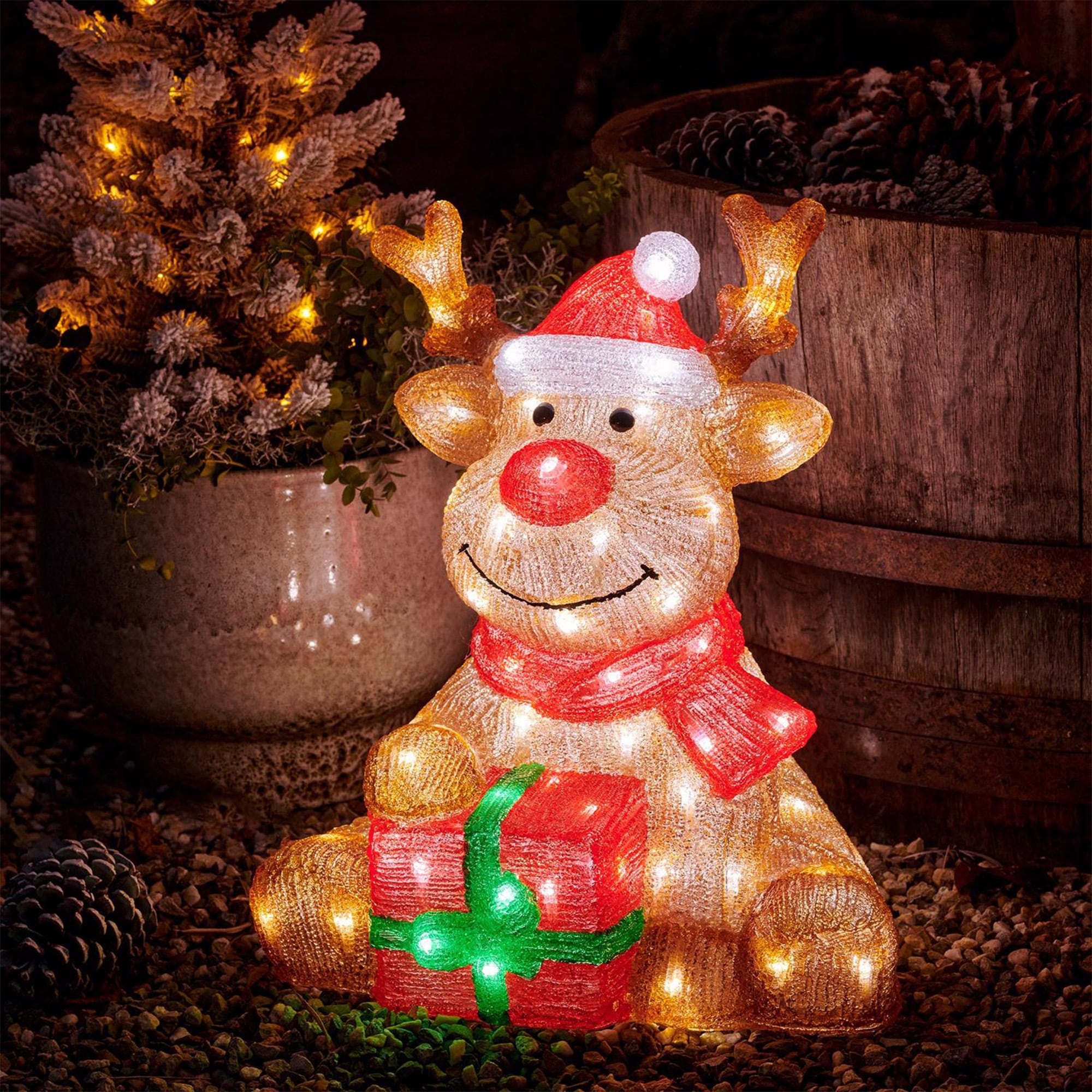 Lumineo LED Cool White Reindeer 18 in. Yard Decor - Brown