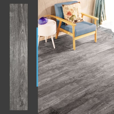 Art3d 36-Pack Peel and Stick Vinyl Floor Tiles Wood Look Planks,54sq.ft