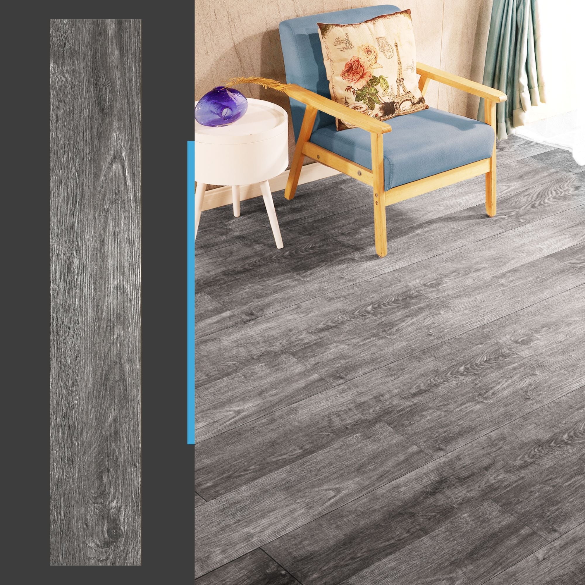 Art3d 36-Pack Peel and Stick Vinyl Floor Tiles Wood Look Planks,54sq.ft