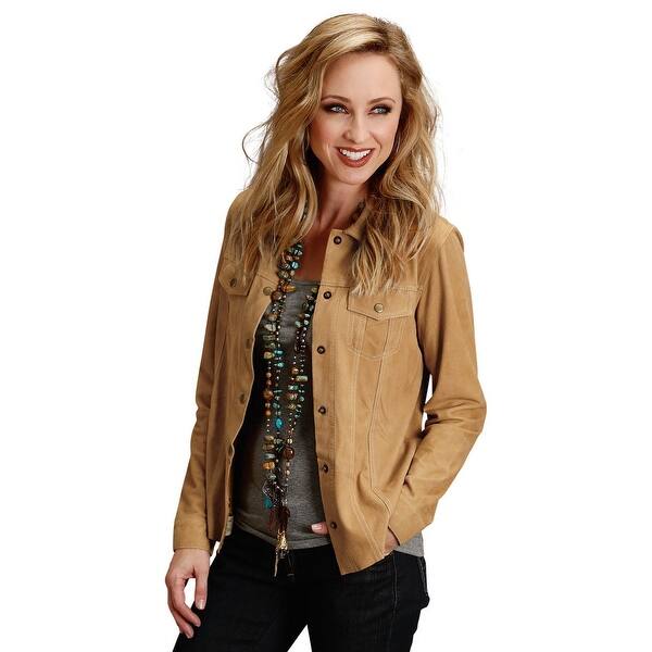 Shop Stetson Western Jacket Womens Suede Shirt Vented Brown