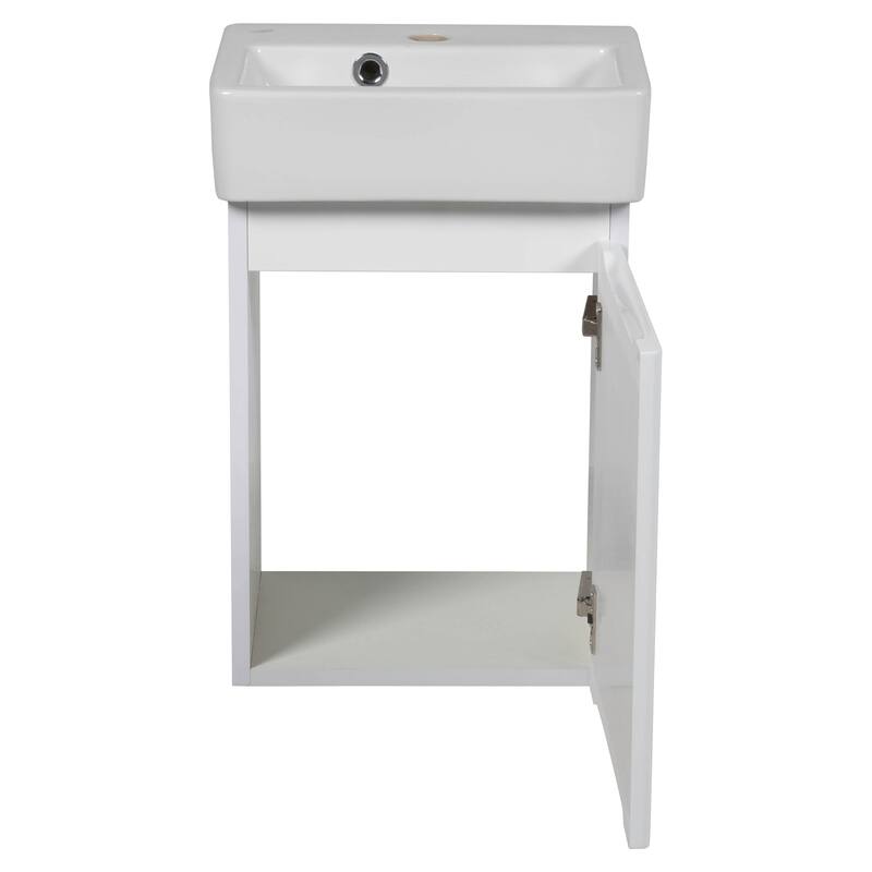 Modern Wall-Mounted Bathroom MINI-Vanity with Washbasin | Comfort Collection mirror Simple 24" included