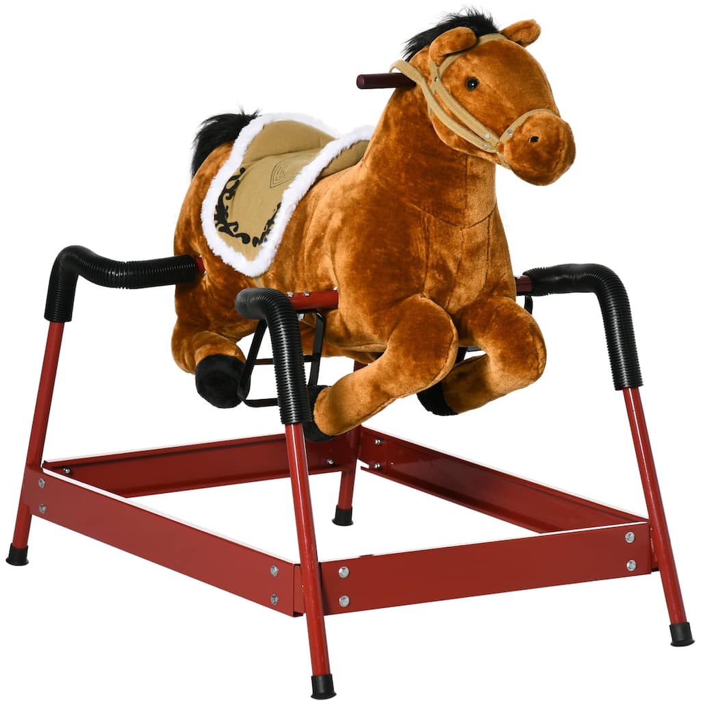 Qaba Kids Spring Rocking Horse, Ride on Horse for Toddlers, Age 5-12 Years