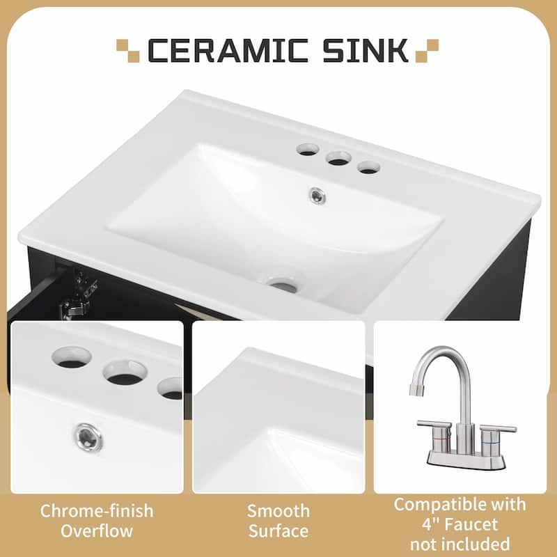 24" Bathroom Vanity with Sink and Drawers