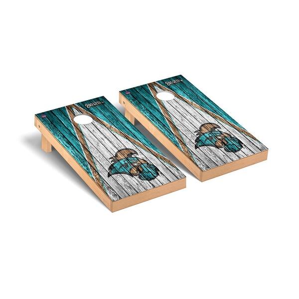 slide 2 of 5, Coastal Carolina Chanticleers Triangle Cornhole Board Set