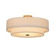 preview thumbnail 35 of 57, French Country Brass Round White Linen Drum Ceiling Light