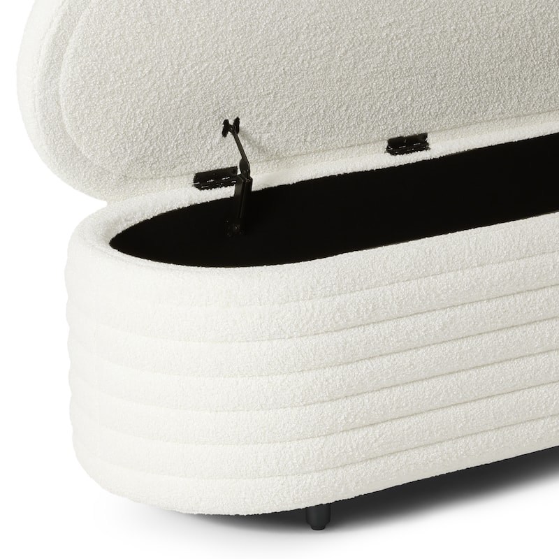 Bayville Sherpa Polyester Flip Top Storage Ottoman - 54"