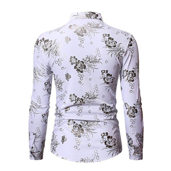 men's white and gold dress shirt