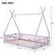 preview thumbnail 20 of 20, Twin Size House Floor Bed with Fence, Wooden House Shaped Montessori Bed with Triangulat Design for Kids