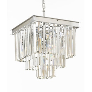 Retro Palladium Crystal Glass Fringe 3 Tier Chandelier Silver Chrome - Chandeliers For Bedrooms by Overstock.com