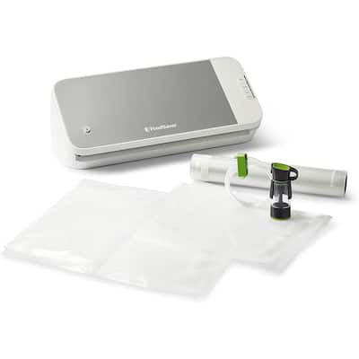 FoodSaver Vacuum Sealing System, Food Vacuum Sealer in White/Silver